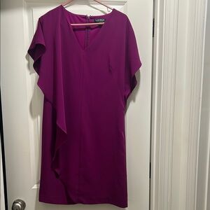 Lauren Purple V-Neck Dress